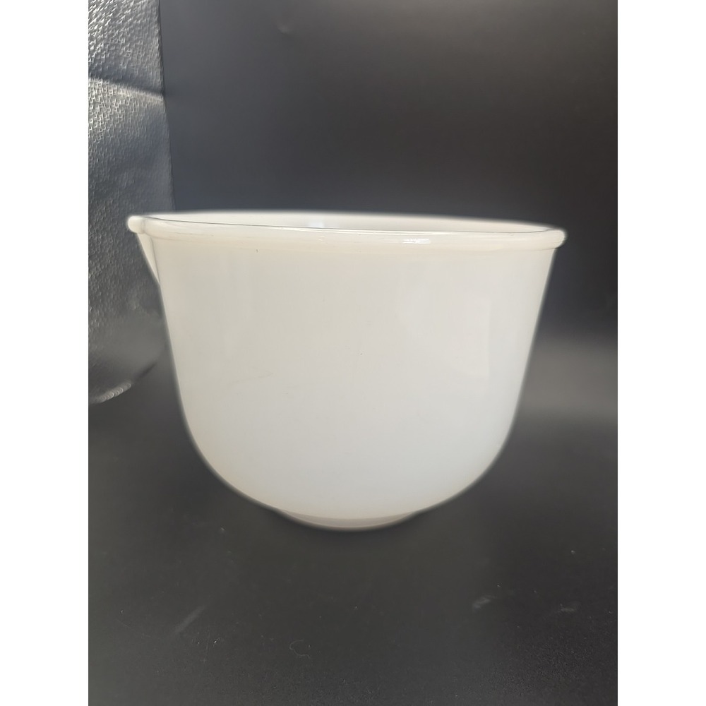 Vintage Glasbake Made for‎ Sunbeam 20CJ Large White Milk Glass Mixer Mixing Bowl